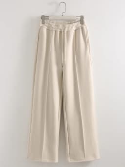 Streamgirl Thick Warm Straight Pants For Women Office Brown Wide Leg Trousers High Waist Women's Loose Pants For Ladies Spring