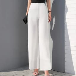 2024 Chiffon Culottes High-Waisted Trousers L Skirt Gauze Loose Shuai Ku Straight Casual Pants Slit Wide Leg Pants Female