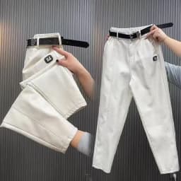 Fashion Y2k Leather Pants High Quality PU Casual Straight Leg Pant Loose Slimming Plus Size Highs Waist Haren Trousers Women