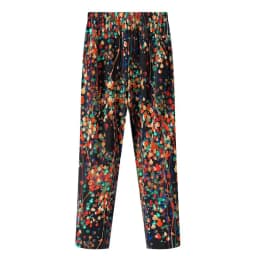 XL-8XL Women Summer Pants 2026 New Fashion Print Thin Ice Silk Straight Pants Middle aged Female High Waist Elastic Casual Pants