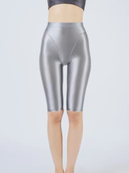 Sexy Women Hot Short Stain Oil Glossy Shiny Elastic Jeggings Shorts Soft Stretchy Casual Plus Size Tight Knee-Length Yoga Pant
