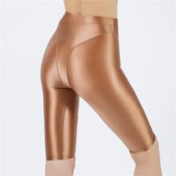 Sexy Women Hot Short Stain Oil Glossy Shiny Elastic Jeggings Shorts Soft Stretchy Casual Plus Size Tight Knee-Length Yoga Pant