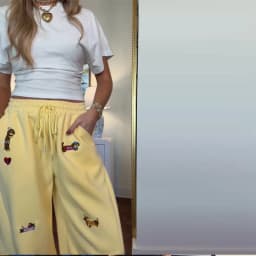 2025 Fashion New Trendy Pants For Lady Casual Sausage Dog Pattern Loose Embroidery Trousers Autumn Hip Hop Straight Wide Pant