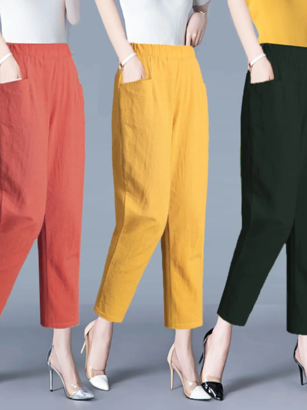 Summer Thin Cotton Harlan Pants Women's Casual Nine-Piece Loose Cabbage Pants Large Size High Waist Korean Style Fashion