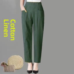 Summer Thin Cotton Harlan Pants Women's Casual Nine-Piece Loose Cabbage Pants Large Size High Waist Korean Style Fashion
