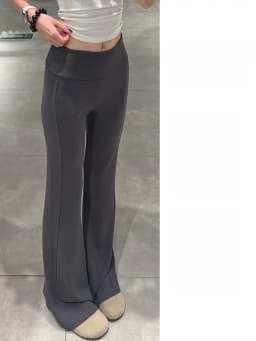 Grey Lulu Bell Bottom Pants Women's Sport Yoga Low Waist Draped Slimming American Style Casual Pants High Elasticity