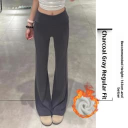 Grey Lulu Bell Bottom Pants Women's Sport Yoga Low Waist Draped Slimming American Style Casual Pants High Elasticity