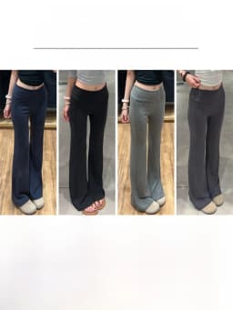 Grey Lulu Bell Bottom Pants Women's Sport Yoga Low Waist Draped Slimming American Style Casual Pants High Elasticity