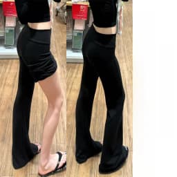 Grey Lulu Bell Bottom Pants Women's Sport Yoga Low Waist Draped Slimming American Style Casual Pants High Elasticity