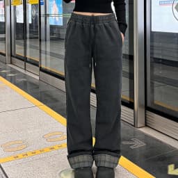INS Plaid Vintage Rock Loose Women Casual Sports Pants 2000s Europe America Autumn Winter Fashion Punk Hip Hop Straight Trousers