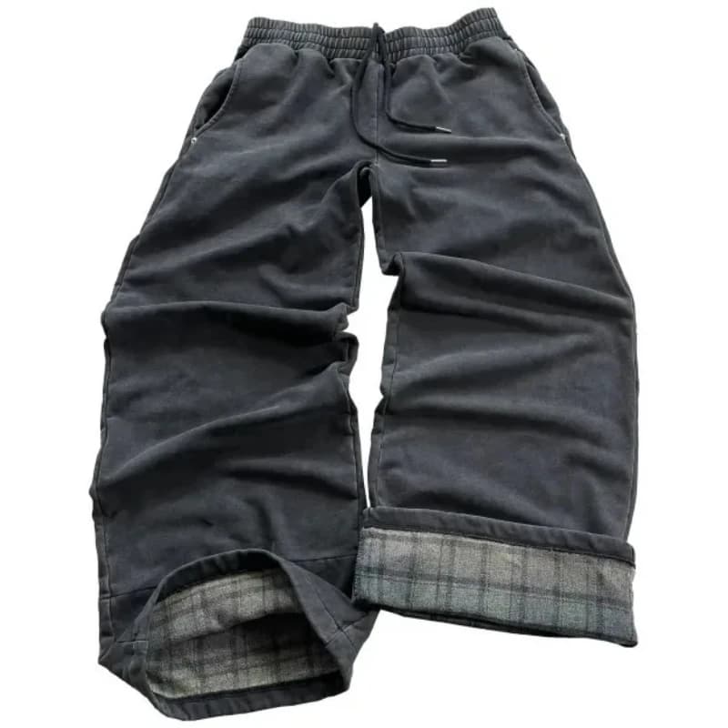 INS Plaid Vintage Rock Loose Women Casual Sports Pants 2000s Europe America Autumn Winter Fashion Punk Hip Hop Straight Trousers