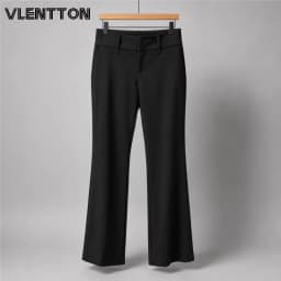 2026 New Spring Autumn Women's Fashion Black Versatile Flared Pants Casual Solid Zipper Trousers Ladies Bottoms