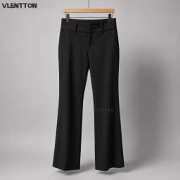 2026 New Spring Autumn Women's Fashion Black Versatile Flared Pants Casual Solid Zipper Trousers Ladies Bottoms