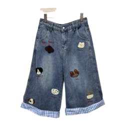 Women Denim Pant Jeans Vintage Wide Leg Long Pants High Waist Trousers Y2k Streetwear Elegant Splice Work Casual Loose Summer