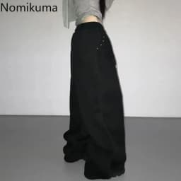 Y2k Joggers for Women Korean Sweatpants Fashion Wide Leg Pants Pantalon Femme Drawstring Diamond Casual Streetwear BF Trousers
