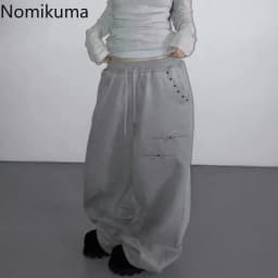 Y2k Joggers for Women Korean Sweatpants Fashion Wide Leg Pants Pantalon Femme Drawstring Diamond Casual Streetwear BF Trousers