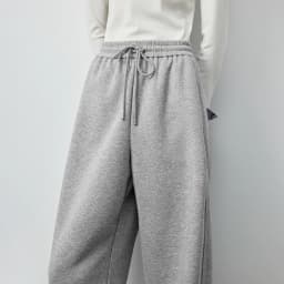 TOYOUTH Women's Soft Cotton Curved Leg Long Pants 2026 Fall New Arrival High Waist Drawstring Loose Wide Leg Pear Shape Friendly
