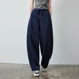 TOYOUTH Women's Soft Cotton Curved Leg Long Pants 2026 Fall New Arrival High Waist Drawstring Loose Wide Leg Pear Shape Friendly