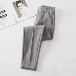2025 New Fashion Autumn Women Woolen Pants Casual Lady High Waist Harem pants Female Winter Loose Thick Warm Trousers Women