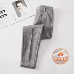 2025 New Fashion Autumn Women Woolen Pants Casual Lady High Waist Harem pants Female Winter Loose Thick Warm Trousers Women