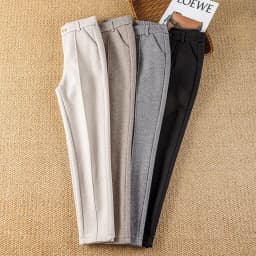 2025 New Fashion Autumn Women Woolen Pants Casual Lady High Waist Harem pants Female Winter Loose Thick Warm Trousers Women