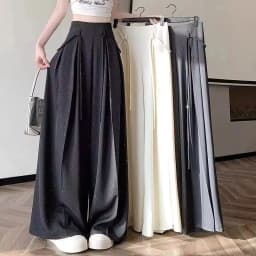 Women's Wide-leg Pants 2025 Spring Summer Straight Fashion Elegant Femme Trousers Casual Be All-match Comfortable Ladies Pants