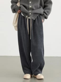 CHIC VEN Women Pant Loose Retro High Waisted Casual Wide Leg Pants Solid Plush Thick Warm Female Trousers Spring Autumn 2024