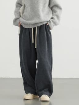 CHIC VEN Women Pant Loose Retro High Waisted Casual Wide Leg Pants Solid Plush Thick Warm Female Trousers Spring Autumn 2024
