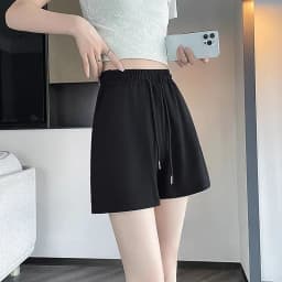 Grey Sports Shorts Women Summer Loose Casual Home Wide Leg High Waist Slimming Outdoor Cotton Three-quarter Length Running Pants