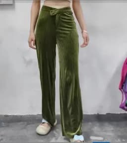 CM.YAYA Women Streetwear Corduroy Zipper Fly V-low Waist Straight Wide Leg Trousers 2023 Autumn Winter Fashion Pants