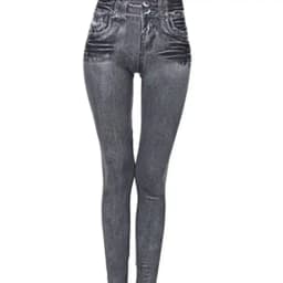 One-peice Elastic Imitation Denim Sports Gymnasium Pencil Pant Casual For Women's Clothes Leggings Dye Vintage All-match Fashion