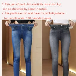 One-peice Elastic Imitation Denim Sports Gymnasium Pencil Pant Casual For Women's Clothes Leggings Dye Vintage All-match Fashion