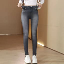 One-peice Elastic Imitation Denim Sports Gymnasium Pencil Pant Casual For Women's Clothes Leggings Dye Vintage All-match Fashion