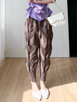 Miyake Pleated Pants Women Elastic Wiast 2023 New Summer Versatile Casual Pencil Trousers Solid Color Female Fashion Pants