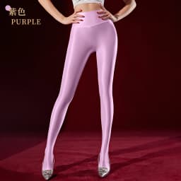 Sexy Women Open Crotch Package Hip Pencil Pants Elastic Oil Glossy Shiny Slim Yoga Shaping Wear Sexy Maid Tights Legging