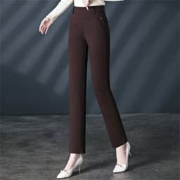 2026 New Women's Black Stretch Suit Pants, Fashion Purple Slim Trousers Green Brown Pantalones 27-34