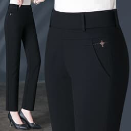 2026 New Women's Black Stretch Suit Pants, Fashion Purple Slim Trousers Green Brown Pantalones 27-34