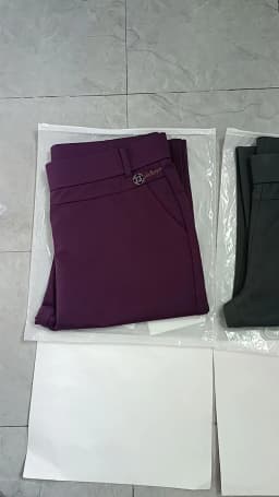 2026 New Women's Black Stretch Suit Pants, Fashion Purple Slim Trousers Green Brown Pantalones 27-34