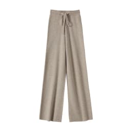 CHICUU Women Cashmere Pants Autumn Winter Wide Leg Pants Full Length 100% Merino Wool Knitwear Basic Simple Trousers Korean