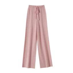 CHICUU Women Cashmere Pants Autumn Winter Wide Leg Pants Full Length 100% Merino Wool Knitwear Basic Simple Trousers Korean