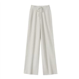 CHICUU Women Cashmere Pants Autumn Winter Wide Leg Pants Full Length 100% Merino Wool Knitwear Basic Simple Trousers Korean