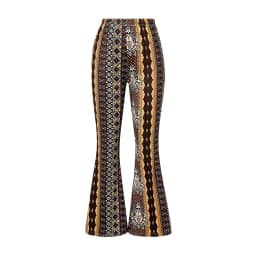 Women Spring Summer Floral Print Elastic Waist Flare Pants Casual High Waist Slimming Long Pants Trousers Leggings Streetwear