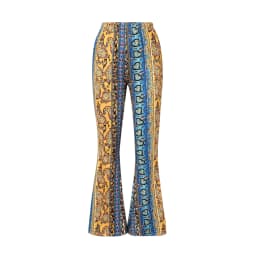 Women Spring Summer Floral Print Elastic Waist Flare Pants Casual High Waist Slimming Long Pants Trousers Leggings Streetwear
