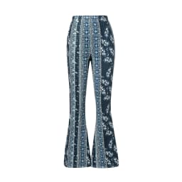 Women Spring Summer Floral Print Elastic Waist Flare Pants Casual High Waist Slimming Long Pants Trousers Leggings Streetwear