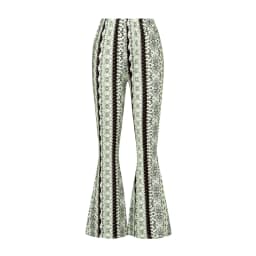 Women Spring Summer Floral Print Elastic Waist Flare Pants Casual High Waist Slimming Long Pants Trousers Leggings Streetwear