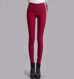Woman Stretch Color Pants Girl High Stretchy Spring Pencil Trousers Straight Comfort Japan Good Stretch Skinny Fit