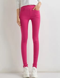 Woman Stretch Color Pants Girl High Stretchy Spring Pencil Trousers Straight Comfort Japan Good Stretch Skinny Fit