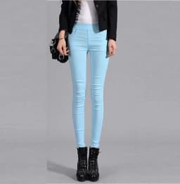 Woman Stretch Color Pants Girl High Stretchy Spring Pencil Trousers Straight Comfort Japan Good Stretch Skinny Fit