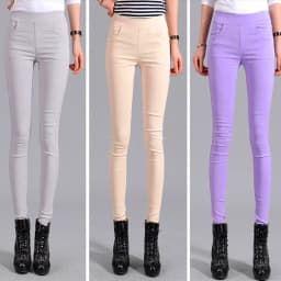 Woman Stretch Color Pants Girl High Stretchy Spring Pencil Trousers Straight Comfort Japan Good Stretch Skinny Fit