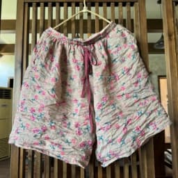Johnature Women Vintage Ramie Wide Leg Shorts Pants Elastic Waist Print Floral Elastic Waist Shorts 2025 Summer New Belt Shorts
